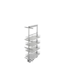 Rev-A-Shelf 5343-13-GR 13 in Chrome Solid Bottom Pantry Pullout Soft Close - Gray