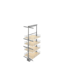 Rev-A-Shelf 5343-16-MP 16 in Chrome Solid Bottom Pantry Pullout Soft Close - Natural