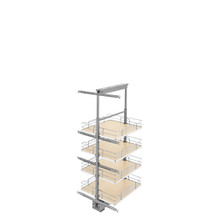 Rev-A-Shelf 5343-19-MP 19 in Chrome Solid Bottom Pantry Pullout Soft Close - Natural