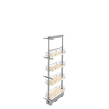 Rev-A-Shelf 5350-08-MP 8 in Chrome Solid Bottom Pantry Pullout Soft Close - Natural