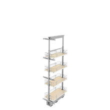 Rev-A-Shelf 5350-10-MP 10 in Chrome Solid Bottom Pantry Pullout Soft Close - Natural