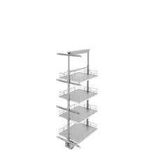 Rev-A-Shelf 5350-16-GR 16 in Chrome Solid Bottom Pantry Pullout Soft Close - Gray