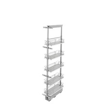 Rev-A-Shelf 5358-08-GR 8 in Chrome Solid Bottom Pantry Pullout Soft Close - Gray