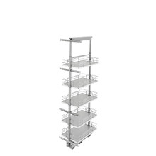 Rev-A-Shelf 5358-13-GR 13 in Chrome Solid Bottom Pantry Pullout Soft Close - Gray