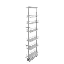 Rev-A-Shelf 5373-08-GR 8 in Chrome Solid Bottom Pantry Pullout Soft Close - Gray