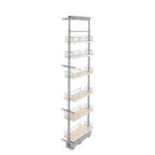 Rev-A-Shelf 5373-08-MP 8 in Chrome Solid Bottom Pantry Pullout Soft Close - Natural