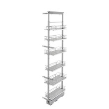 Rev-A-Shelf 5373-10-GR 10 in Chrome Solid Bottom Pantry Pullout Soft Close - Gray