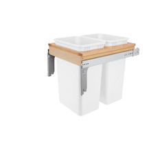 Rev-A-Shelf 4WCTM-2150DM-2 Double 50 Qrt Top mount Waste Container (1-1/2" faceframe) - Natural