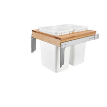 Rev-A-Shelf 4WCTM-24DM2 Double 35 Qrt Top mount Waste Container (1-1/2" faceframe) - Natural