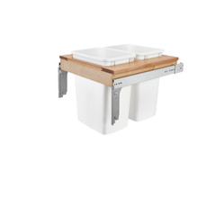 Rev-A-Shelf 4WCTM-24DM2-162 Double 35 Qrt Top mount Waste Container (1-5/8" faceframe) - Natural