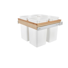 Rev-A-Shelf 4WCTM-27-4 Four 27 Qrt Top mount Waste Containers (1-1/2" faceframe) - Natural
