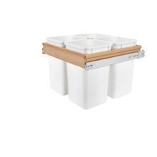 Rev-A-Shelf 4WCTM-27-4-597-FL Four 27 Qrt Top mount Waste Containers (Full-Access) - Natural