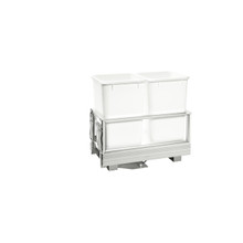 Rev-A-Shelf 5149-1527DM-211 Double 27 Qrt Pull-Out Waste Container w/Rev-A-Motion - White
