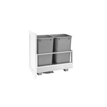 Rev-A-Shelf 5149-1527DM-217 Double 27 Qrt Pull-Out Waste Container w/Rev-A-Motion - Silver