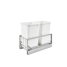 Rev-A-Shelf 5349-1527DM-2 Double 27 Qrt Pull-Out Waste Containers - White