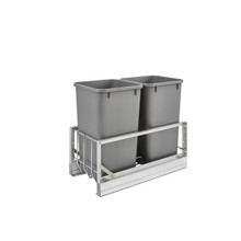 Rev-A-Shelf 5349-1527DM-217 Double 27 Qrt Pull-Out Waste Containers - Silver