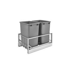 Rev-A-Shelf 5349-18DM-217 Double 35 Qrt Pull-Out Waste Containers - Silver