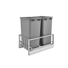 Rev-A-Shelf 5349-2150DM-217 Double 50 Qrt Pull-Out Waste Containers - Silver