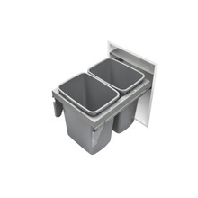 Rev-A-Shelf 53TM-1835GSCDM2-FL Double 35 Qrt Steel Top mount Waste Container - Metallic Silver