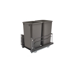 Rev-A-Shelf 53WC-1527SCDM-213 Double 27 Qrt Pull-Out Waste Container Soft-Close - Gray