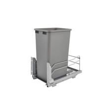 Rev-A-Shelf 53WC-1550SCDM-117 50 Qrt Pull-Out Waste Container Soft-Close - Metallic Silver