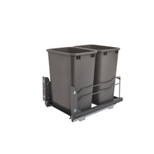 Rev-A-Shelf 53WC-1835SCDM-213 Double 35 Qrt Pull-out Waste Container Soft-Close - Gray