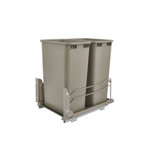 Rev-A-Shelf 53WC-2150SCDM-212 Double 50 Qrt Pull-out Waste Container Soft-Close - Champagne