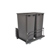 Rev-A-Shelf 53WC-2150SCDM-213 Double 50 Qrt Pull-out Waste Container Soft-Close - Gray