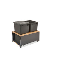 Rev-A-Shelf 5LB-1835OGMP-213 Double 35 Qrt LEGRABOX Pull-Out Waste Container w/Soft-Close - Gray