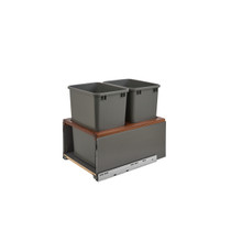 Rev-A-Shelf 5LB-1835OGWN-213 Double 35 Qrt LEGRABOX Pull-Out Waste Container w/Soft-Close - Gray