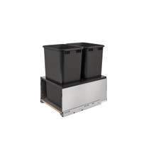 Rev-A-Shelf 5LB-1850SSBL-218 Double 50 Qrt LEGRABOX Pull-Out Waste Container w/Soft-Close - Black