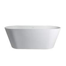 Vanity Art Lapopie 59 in. Matte Solid Surface Flatbottom Freestanding Bathtub in White