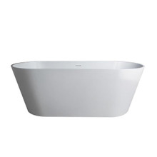 Vanity Art Alsace 65 in. Solid Surface Flatbottom Freestanding Bathtub in White