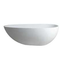 Vanity Art Loire 59 in. Matte Solid Surface Flatbottom Freestanding Bathtub in White