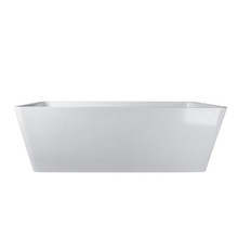 Vanity Art Bretagne 59 in. Matte Solid Surface Flatbottom Freestanding Bathtub in White
