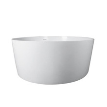 Vanity Art Castigno 56 in. Solid Surface Flatbottom Freestanding Bathtub in White