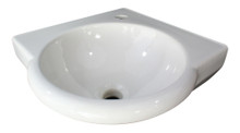 ALFI AB104 White 15" Round Corner Wall Mounted Porcelain Bathroom Sink