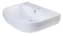 ALFI AB111 24" White D-Bowl Porcelain Wall Mounted Bathroom Sink