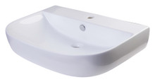 ALFI AB112 28" White D-Bowl Porcelain Wall Mounted Bathroom Sink