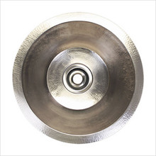 Linkasink C016 PS Copper Drop In or Undermount Flat Round Bottom Lavatory Sink 16" X 7" - Polished Stainless Steel