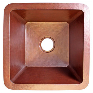 Linkasink C008 Ss Drop In Or Undermount Square Copper Kitchen Sink 20 X 20 X 10 Stainless Steel