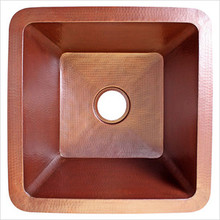 Linkasink C008 SS Drop In or Undermount Square Copper Kitchen Sink 20" X 20" X 10"  - Stainless Steel