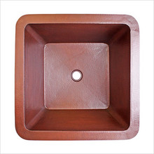 Linkasink C005 SS Square Copper Drop In or Undermount Lav Sink 16" X 16" X 8"  - Stainless Steel