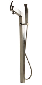 ALFI AB2728-BN Brushed Nickel Floor Mounted Tub Filler Faucet + Mixer & Hand Held Shower Head