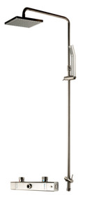ALFI AB2862-BN Brushed Nickel Square Style Thermostatic Exposed Shower Faucet Set