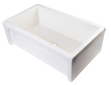 ALFI AB3018ARCH-B 30" Biscuit Arched Apron Thick Wall Fireclay Single Bowl Farmhouse Sink