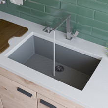 ALFI AB3020UM-T Titanium 30" Undermount Single Bowl Granite Composite Kitchen Sink