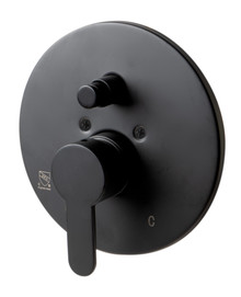 ALFI Black Matte Shower Valve with Rounded Lever Handle and Diverter