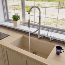 ALFI AB3322UM-B Biscuit 33" Single Bowl Undermount Granite Composite Kitchen Sink