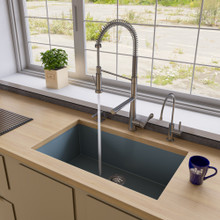 ALFI AB3322UM-T Titanium 33" Single Bowl Undermount Granite Composite Kitchen Sink